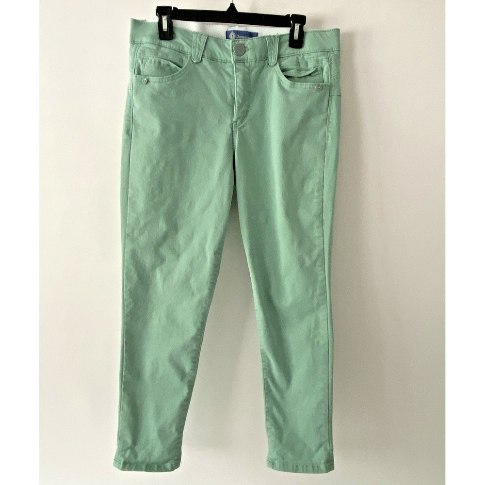 Democracy Ab Solution Womens 12 Green Mid Rise Ankle Skimmer Pants Casual Preppy